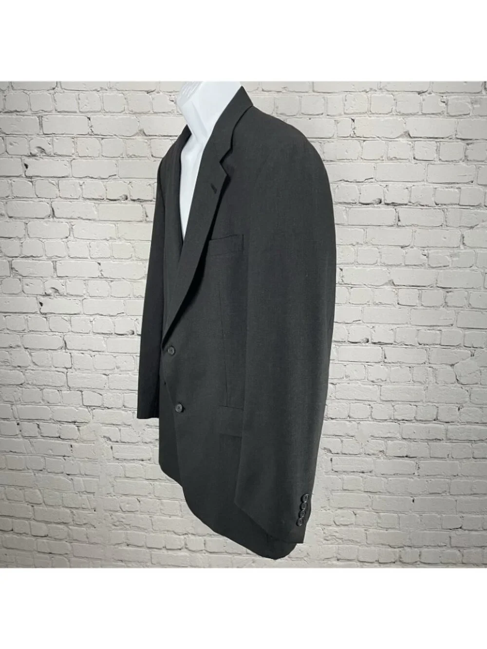 Hart Schaffner Marx Dark Grey Wool 100’s 2 Button Blazer Sport Coat USA Size 42L